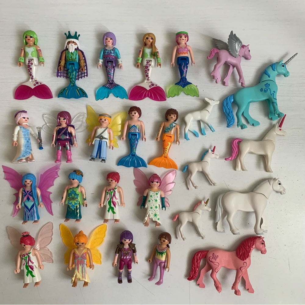 Playmobil Magic Fantasy Figures Lot of 26 Mermaids Fairies Unicorns